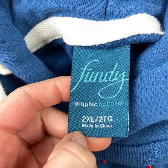 Fundy Florida Panthers Drawstring Hoodie Men's 2XL Long Sleeve Blue Cotton Blend - Picture 3 of 8